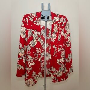 Zara Floral Red Women's Blazer Size Small